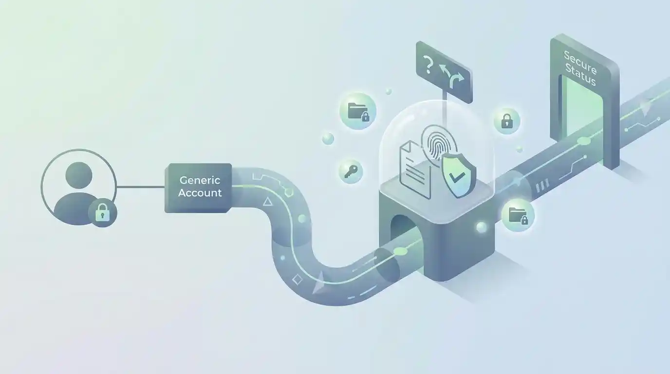 رسم تحريري عام لمسار تحقق هوية رقمي مع نقاط مراجعة دون محاكاة واجهة CHEXX